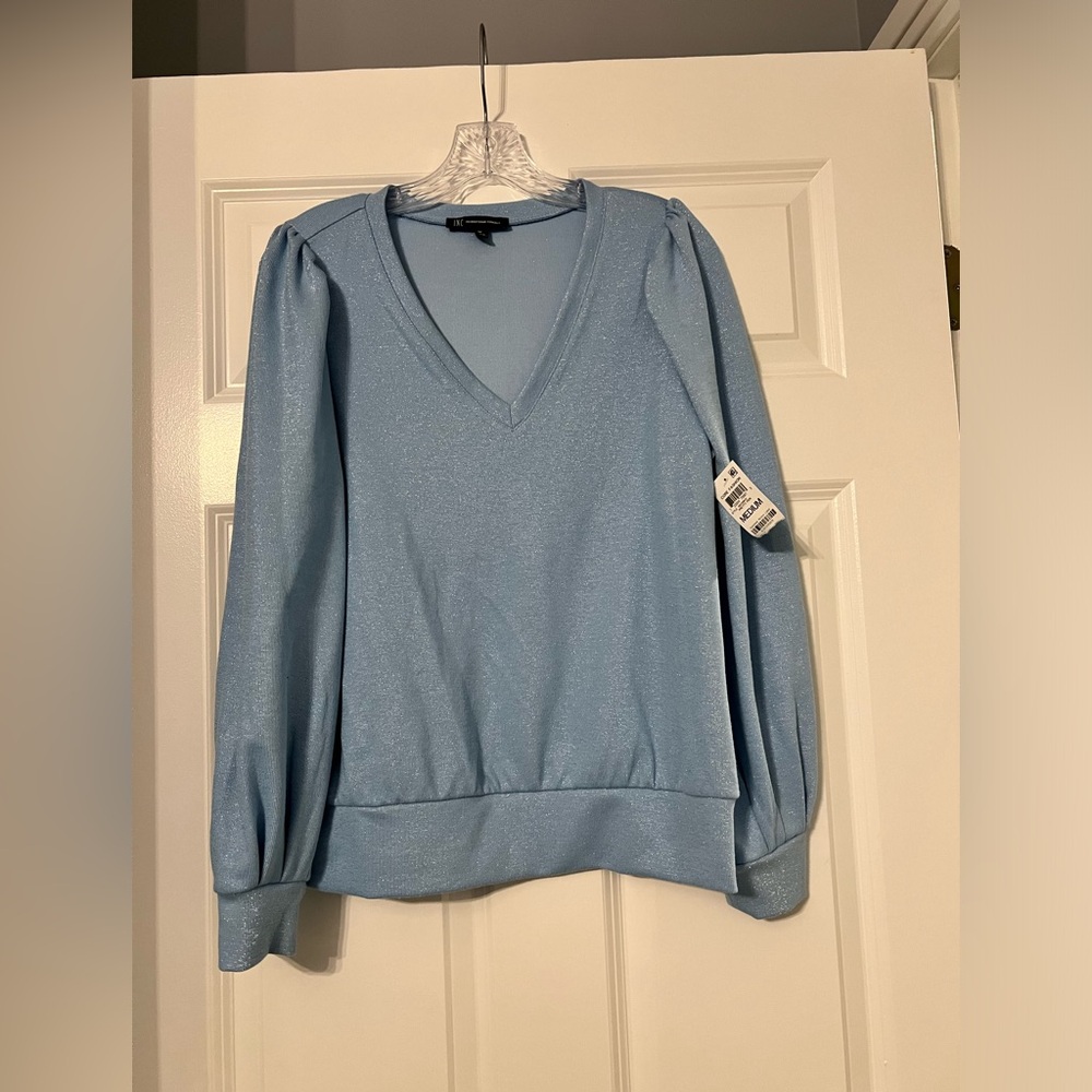 I.N.C baby blue with shine/sparkle sweater from Macy’s NWT. So FLATTERING!!!